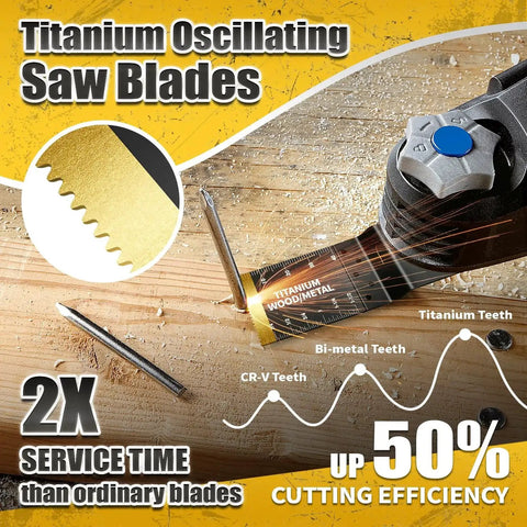 Ultimate 20 Piece Oscillating Tool Blades Kit With One Titanium Blade And Nineteen High Carbon Wood Plastics And Metal Blades