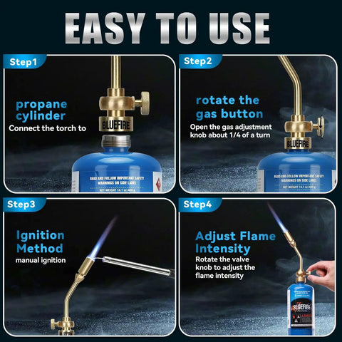 Four-step guide on using Solid Brass Pencil Flame Gas Welding Torch Head Nozzle, Beefed Up Full Metal Version For Precise Soldering And Heatwork.