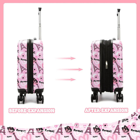Kids 16 Inch Hardside Luggage Set With Spinner Wheels 2 Piece Carry On Suitcase For Toddlers Girls expanded view
