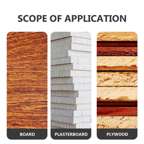 Application scope of Self Centering Dowel Drilling Locator Jig: board, plasterboard, plywood for woodworking projects.