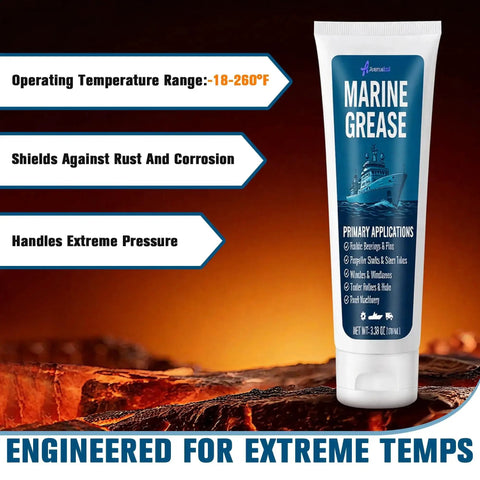 Premium Marine Grade Grease Two Pack For Boat Maintenance, 200 Ml Tubes, Waterproof High Temp Bearing Lubricant with boat image