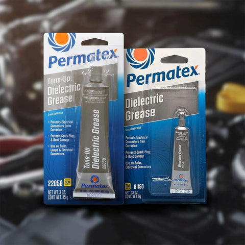 Dielectric Tune Up Grease For Electrical Connections And Wiring In Cars And Trucks Protects Terminals Spark Plugs And Sockets From Salt Dirt And Corrosion Permatex 22058 3oz packaging