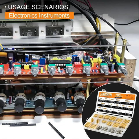 Electronics instrument with visible PCB using M4 Hex Brass Spacers And Standoffs Kit For PCBs And Computer Projects 190Pcs Assorted Kit