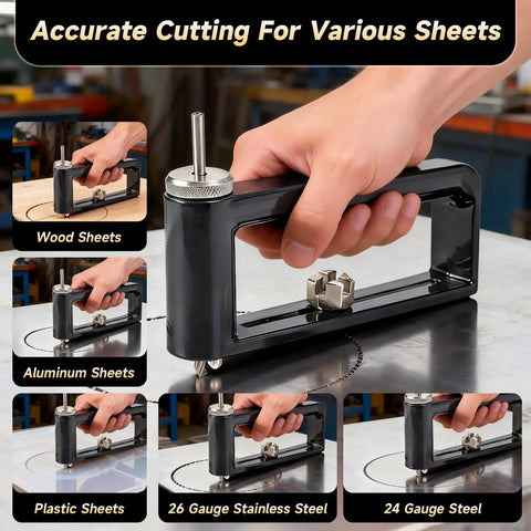 2 To 12 Inch Adjustable Hole Saw For Sheet Metal Cuts Circular Holes In 24 Gauge Steel And 26 Gauge Stainless Steel HVAC Ductwork