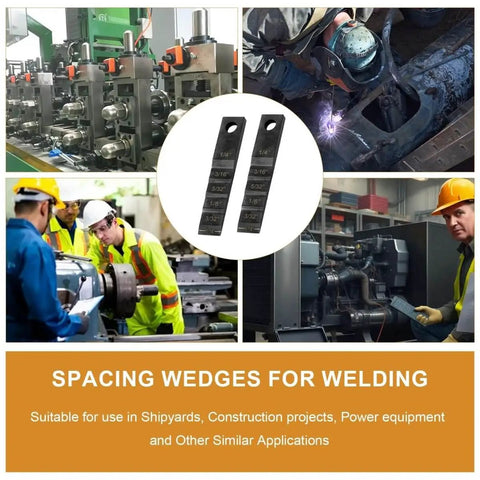 Three Quarters Inch By Four Inch Pipe Spacer Wedge Step Gauge For Welding Alignment Pro Grade Dual Wedge Tool With Lanyard Hole Pipefitter Essentials Great For Precise Gap Setup On Plate And Pipe 2 Pack shown with industrial applications