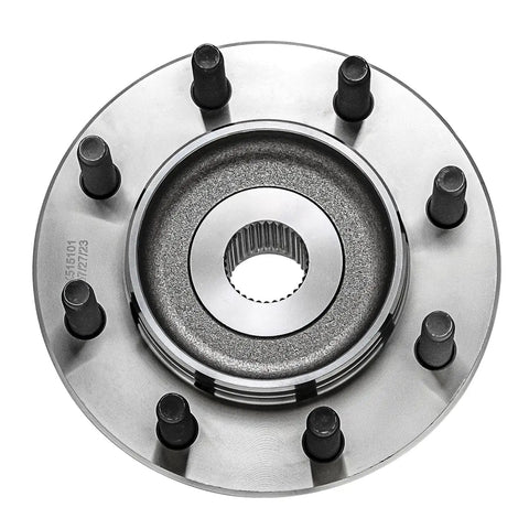 Front view of Front Wheel Bearing Hub Assembly For 4x4 8 Lug Dodge Ram 2006 2007 2008 2500 3500 1500 Extended Cab 4WD