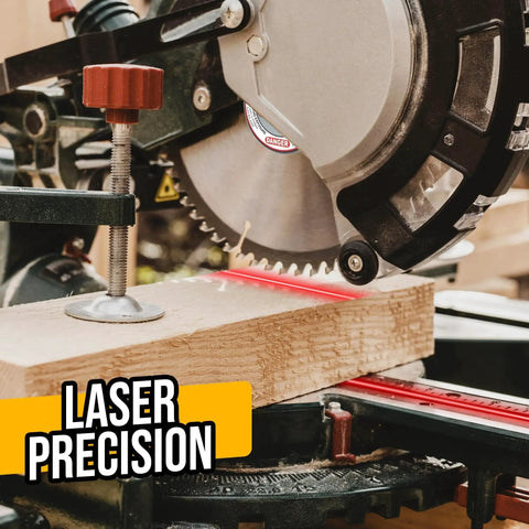 Miter Saw Laser Guide For Miter And Portable Saws, Universal 7-1/4 To 12 Inch Compatibility in use on a woodworking project