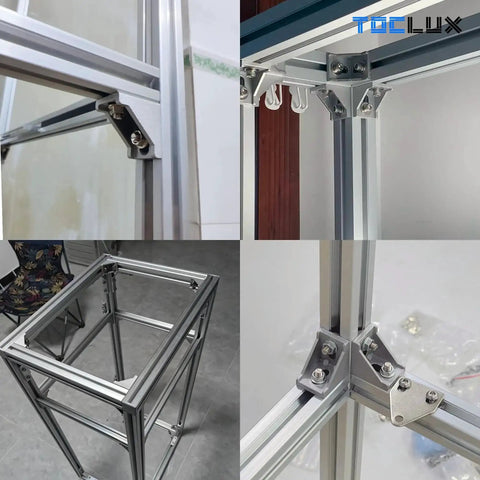 Durable Aluminum Extrusion Corner Bracket Kit for 30 Series T Slot Rails in assembled frames