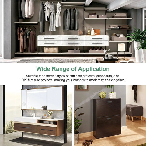 Wide range of applications for Six Pack Matte Black Drawer Pulls Set With Two And One Half Inch Hole Centers 64mm And Overall Length Three Point Nine Five Inches 100mm Stainless Steel Cabinet Handles For Kitchen Cabinets And Drawers Includes Twelve Mounting Screws