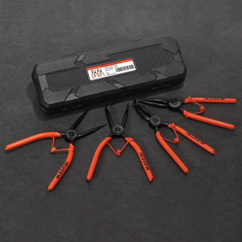 7-Inch Snap Ring Pliers Set, 4-Piece Heavy-Duty Circlip Pliers Kit for Internal and External Rings with storage case
