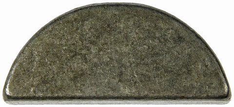 Front view of a woodruff key from a Woodruff Key Set 1/4 Inch Width 63/64 Inch Length 27/64 Inch Height 25 Pack For Automotive And Industrial Use.