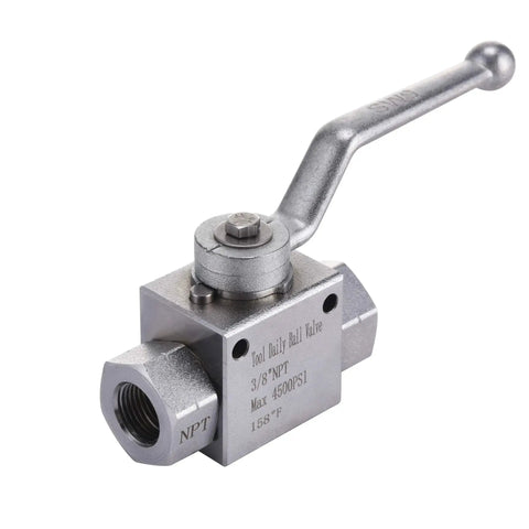 Front view of Pro Grade High Pressure Washer Ball Valve Kit With Three Eighths Inch Quick Connect, Steel Construction, 4500 PSI Max.