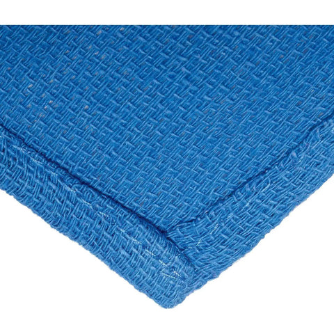 Close-up of blue Huck towel, showing texture and hemmed edge, part of the 25 Lb Box 100 Percent Cotton Huck Towels Blue 15 By 25 Inch 175 Towels Pre Laundered For Janitorial Pros Food Service And Precision Instrument Applications Machine Washable.