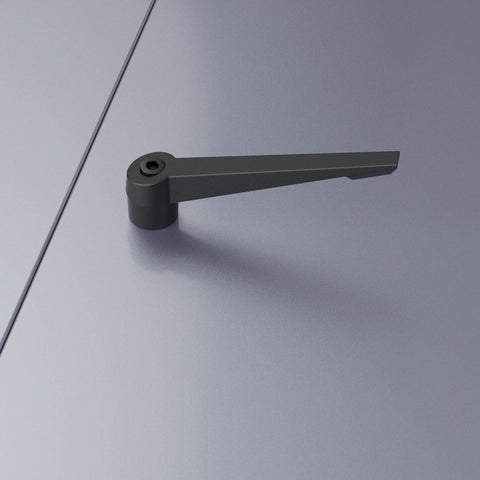 Black clamping lever handle M6 x 16mm on metallic surface, 2 Pack Clamping Lever Handles M6 x 16mm Male Thread Adjustable Quick Release Locking Rotating Screw Bolt Stud Knobs for Lathe Machinery Black Ergonomic Grips Easy Install High Strength Hardware for Precise Clamping