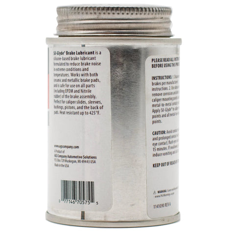 4oz brush-top SIL-Glyde silicone brake grease can for calipers, metal tin with label