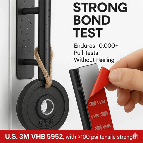 Two Pack Peel And Stick Adhesive Door Handles With Stainless Steel Construction And 3M VHB Adhesive No Drill Stick bond test