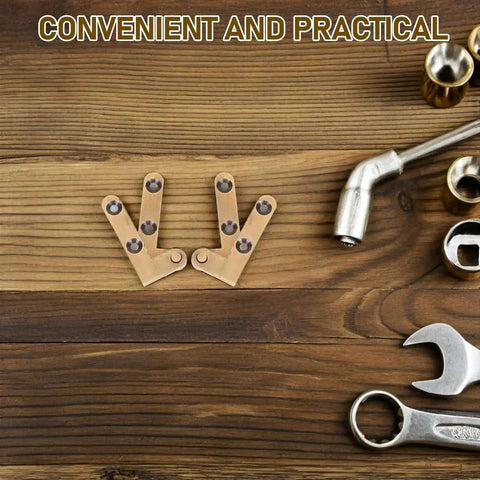 Bronze Hidden Door Pivot Hinges Set Of 2 Heavy Duty Concealed Lateral Hinges on wooden table with tools nearby