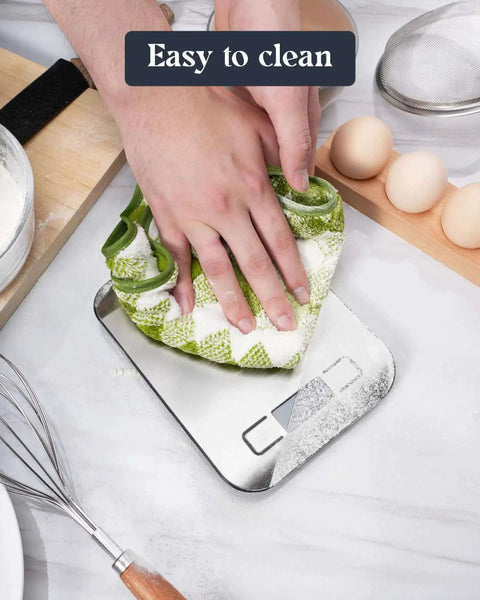 Cleaning All In One 11 Pound Digital Kitchen Scale With Six Unit Modes G Kg Lb Oz Ml Milk Ml And Tare Function