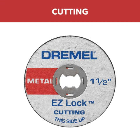 EZ Lock Fiberglass Reinforced Cut Off Wheels For Rotary Tools 1.5 Inch Diameter 5 Pack Medium Red Workhorse Discs, front view