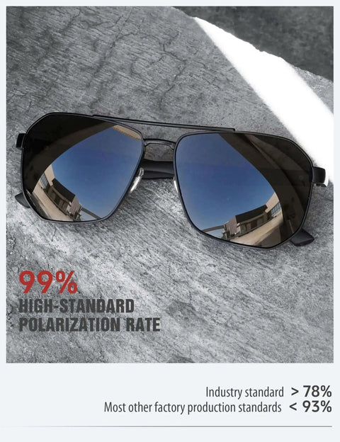 Polarized Aviator Sunglasses For Men With Square Frame And UV 400 Protection 61mm Black Lenses For Driving And Outdoor Use Dope Durable Eyewear With Essential Accessories