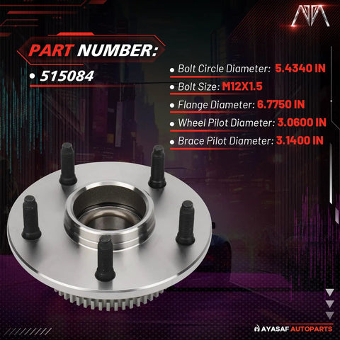 Front Wheel Hub Bearing Assembly For 2000 2001 Dodge Ram 1500 Pickup 2WD 5 Lug With ABS Drop In Ready Direct Fit OE Quality Induction Hardened Raceway For Smooth Steering And Long Lasting Performance