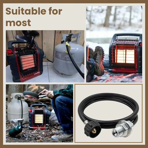 Propane Fuel Filter With Six Foot Hose For Buddy Series Heaters QCC1 Type1 Adapter on heater and tank setup