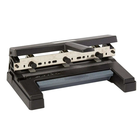 Rugged Heavy Duty 3 Hole Punch for 40 Sheet Capacity Adjustable 2 to 4 Hole Paper Puncher with T Handle Durable Office Desk Tool Black