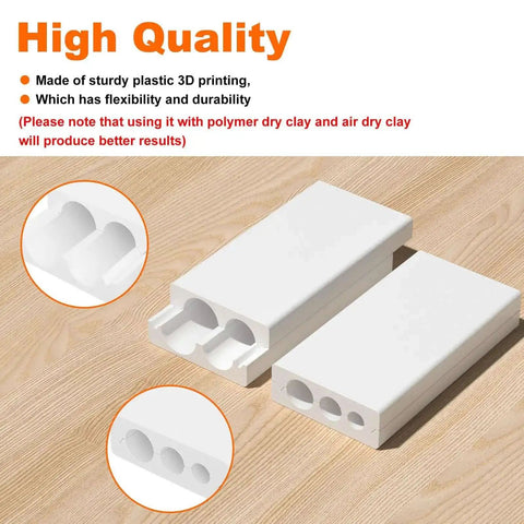 Round Shape Polymer Clay Bead Roller for DIY Jewelry, Bead Crafting Tool Set, two white plastic blocks with multiple bead holes