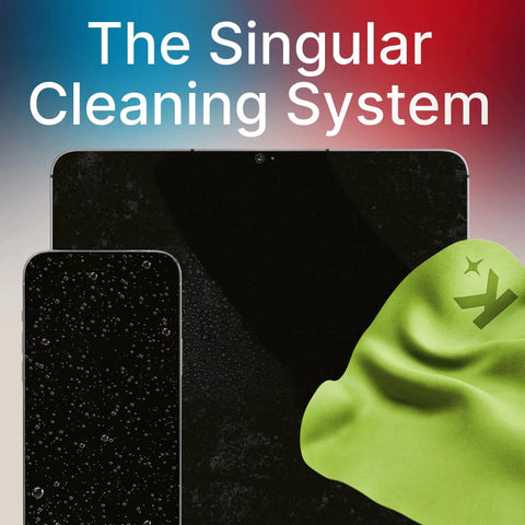 Japanese Microfiber Lens Cleaning Cloths For Glasses Cameras VR Screens Six Pack with phone and tablet screens.
