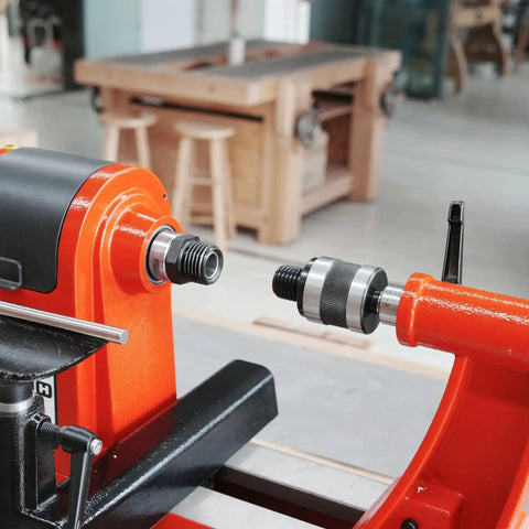 Woodturning Live Tailstock Chuck Adapter Converts Number Two Morse Taper Tailstock To 1 Inch By 8 TPI Thread With Included Arbor