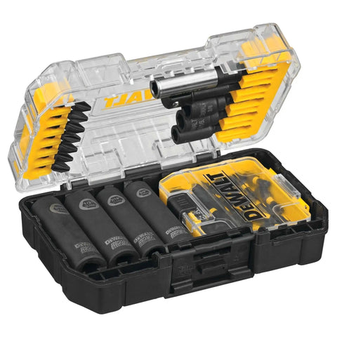Impact Driver Bit Set With FlexTorq For Quick Bit Changes, 35 Piece Screwdriver Bit Kit With Clear Lid And Bit Bar Storage System, Clip Latch For Secure Closure, Worksite Ready By DeWalt