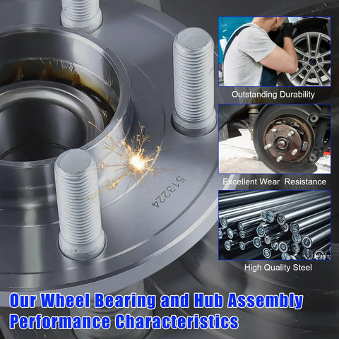 Front Wheel Hub Bearing Assembly 5 Lug With ABS Direct Replacement For Chrysler 300 2005 To 2014 close-up view