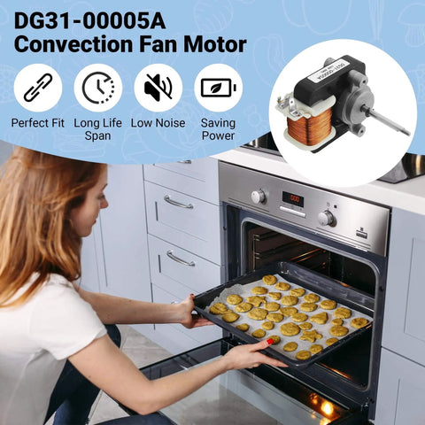 Convection Fan Motor DG31-00005A Replacement Single Unit for Microwave Oven 120V 60Hz installed in kitchen oven