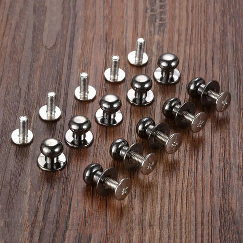 10 Pack Mini Drawer Knobs Zinc Alloy Black 0.39x0.43 Inches Durable Small Cabinet Pulls and screws displayed on wood surface.