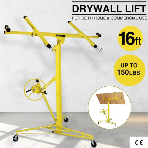 Heavy Duty Drywall Lift Panel Hoist For 16Ft Ceilings And 19Ft Walls 150 Lbs Capacity Rollable With Caster Wheels Tool Free Assembly