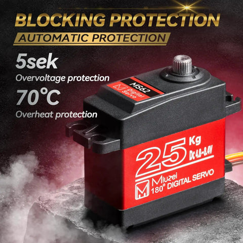 25Kg High Torque RC Servo Motor With Metal Gear Waterproof And Durable For One Eighth And One Tenth Scale RC Cars on display