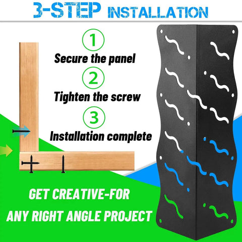 3-step installation guide for Set Of Eight Heavy Duty Raised Bed Corner Brackets With Wood Screws Rust Resistant Metal Connectors
