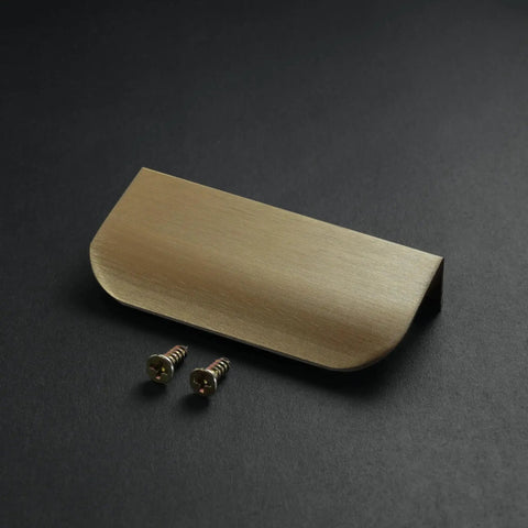 Bronze Aluminum Edge Finger Cabinet Pulls Set Of Two 80mm Hidden Drawer Pulls with screws shown on dark background