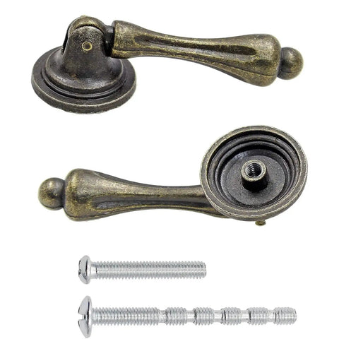 Antique Bronze Tear Drop Cabinet Pulls Set of 6 With Screws for Drawers Dressers and Wardrobes Vintage Decorative Hardware