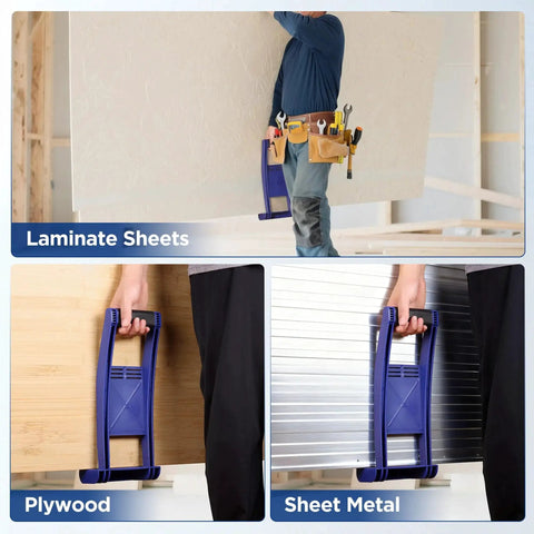 WORKPRO drywall carrier, blue two-pack panel lifters for plywood and metal sheets