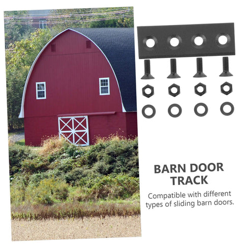 Beefy Barn Door Track Connector Plate Metal Flat Mounting Plate For Door Hardware Kit with screws and hex nuts