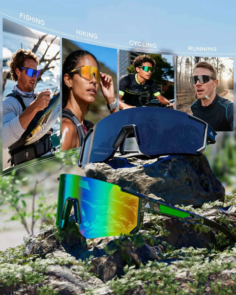 Polarized Sports Sunglasses For Men And Women, UV400 Protection, Wraparound Sun Glasses For Cycling And Running, TAC HD Lenses