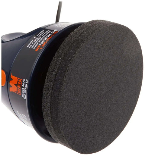 Close-up of a 6 Inch Waxer Polisher With 3500 RPM 120V Motor featuring lockable on off switch and ergonomic palm grip