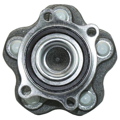 Front view of Rear Wheel Bearing And Hub Assembly For Nissan Altima 2007 2018 Maxima 2009 2019 Murano 2015 2016 Pathfinder 2013 2019 5 Lug With ABS Direct Fit Replacement Premium Quality Guaranteed