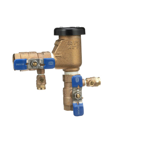 Zurn Wilkins 34-710 3/4 in pressure vacuum breaker assembly, brass body with blue handles