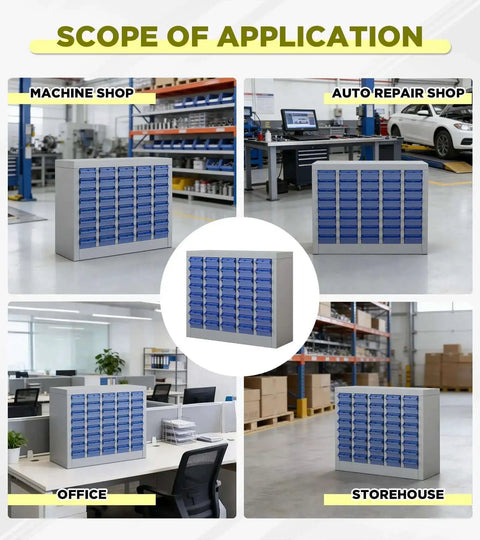 40 Drawer Small Parts Cabinet For Bolts And Nuts, Heavy Duty Steel Frame With ABS Drawers, Label System in multiple settings