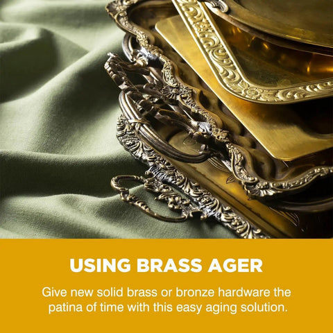 Antique brass hardware showcasing rich patina effect from Fast Acting Brass Patina Solution Darkens Brass Copper and Bronze Pieces To A Rich Black Patina Easy To Use 3.5 Oz Antique Finish For Jewelry, Fixtures, And Hardware.
