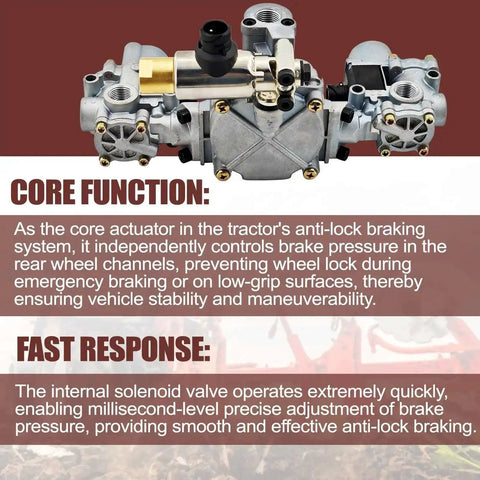Heavy Duty Rear ABS Modulator Valve And Electronic Control Unit Assembly For 4S 4M And 6S 6M Tractor, 12V ATC, Five Point Five PSI Crack Pressure, Direct Fit Replacement For Heavy Duty Trucks And Farm Equipment 4725002230 S4725002230, front view showing core function and fast response features.