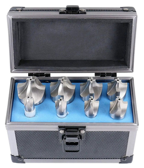 Corner Rounding End Mill Set Pro Grade HSS Right Hand Cut 1 16th to 3 8th Inch 8 Pc Form Relieved Sharpenable Aluminum Case Accusize