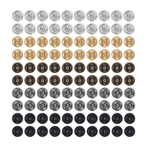 100 Pack Mini Metal Snap Button Kit 5mm Sew On Fasteners for Doll Clothes Sewing Garment Repair Skirts and Collars Durable Snaps